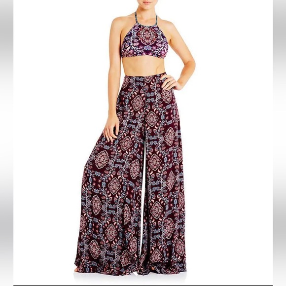 TIGERLILY Arbanasi Berry Purple High Waisted Wide Leg Pants RRP$199 - Picture 7 of 16